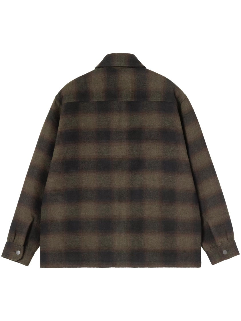 Carhartt Wip Plaid Brown Alton Pointed Collar Zip-Up Jacket