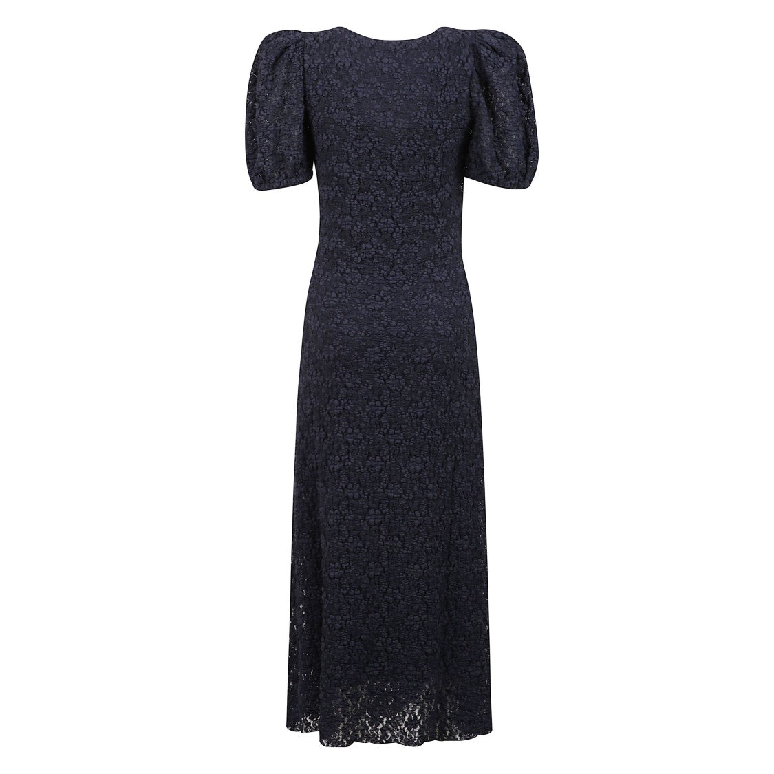 Rotate Floral Lace Long Dress With Puff Sleeves