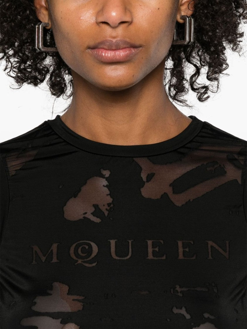 Alexander Mcqueen Fitted Black Sleeveless Top