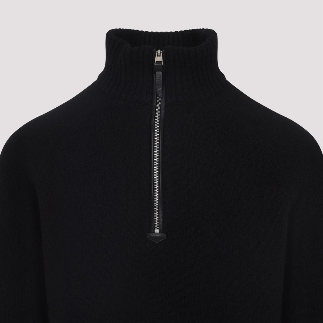 Tom Ford High Collar Black Wool-Cashmere Blend Sweater