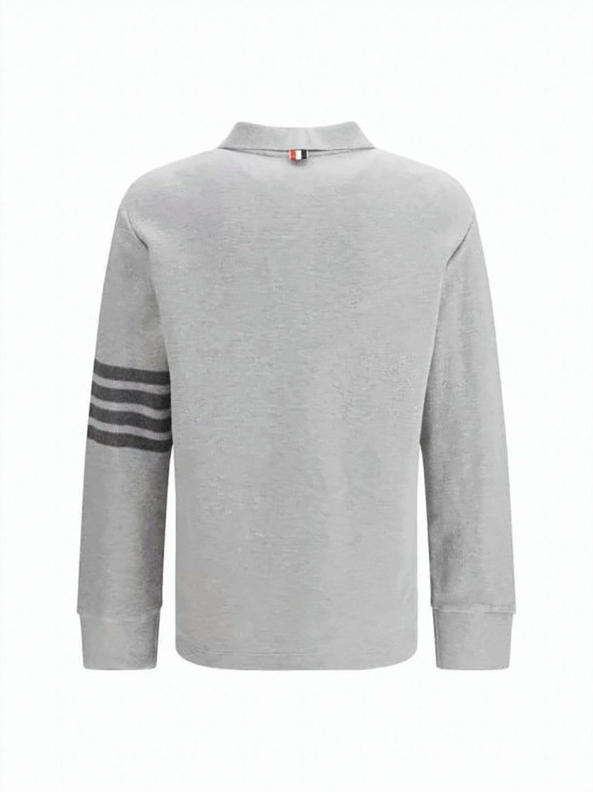 Thom Browne Textured Piqué Long Sleeve Polo Shirt
