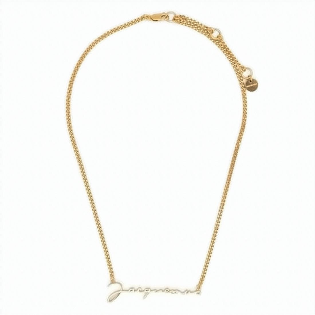 Jacquemus Gold Script Pendant Necklace From