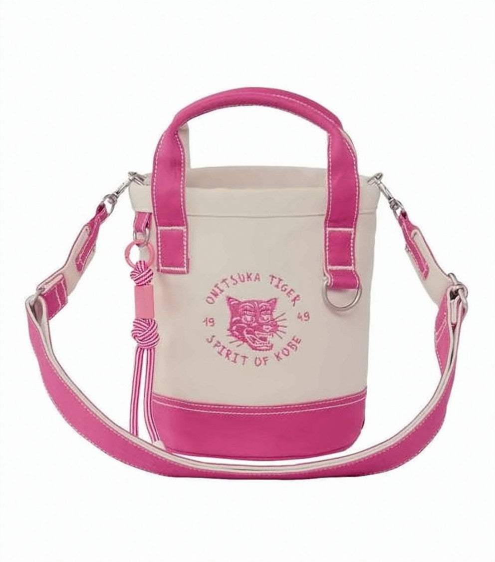 Onitsuka Tiger Compact Cotton Tote Bag With Pink Accents