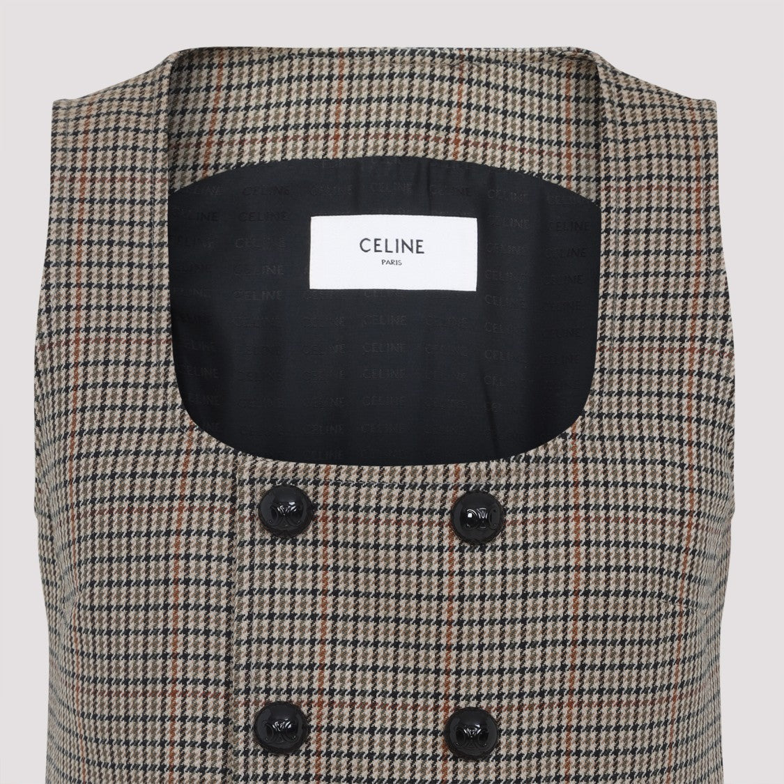 Celine Brown Virgin Wool Gilet