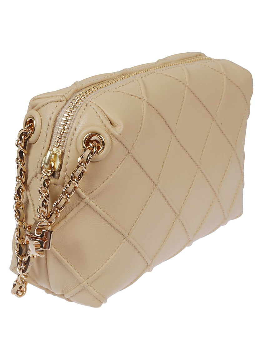 Tory Burch Fleming Quilted Leather Clutch Bag