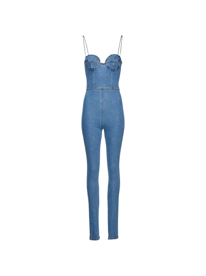 Magda Butrym Denim Bustier Jumpsuit