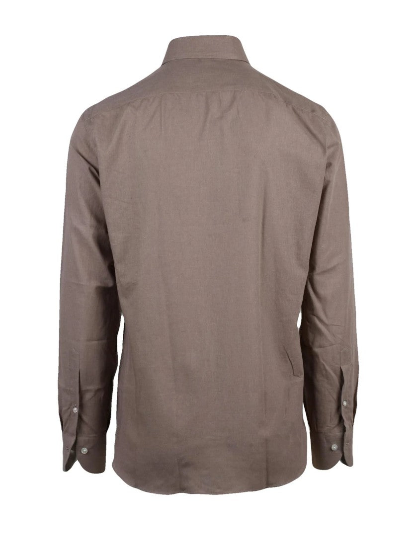 Borriello Taupe Cotton Linen Men Shirt