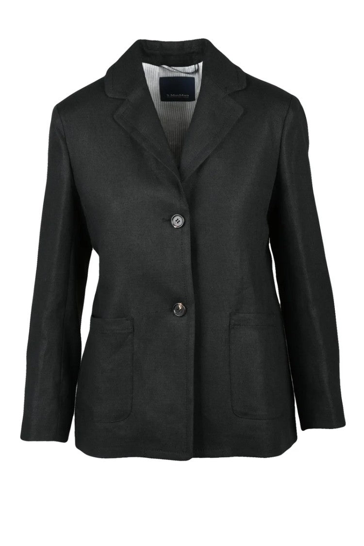 Max Mara Straight Linen Jacket - Black