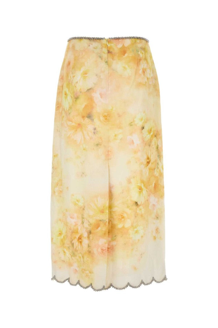 Zimmermann Printed Linen Crush Skirt