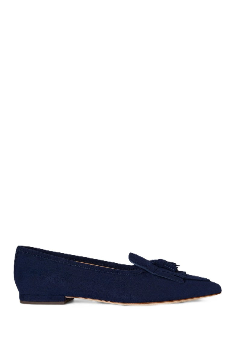 Lauren Ralph Lauren Navy Blue Londyn Suede Ballerina Flats