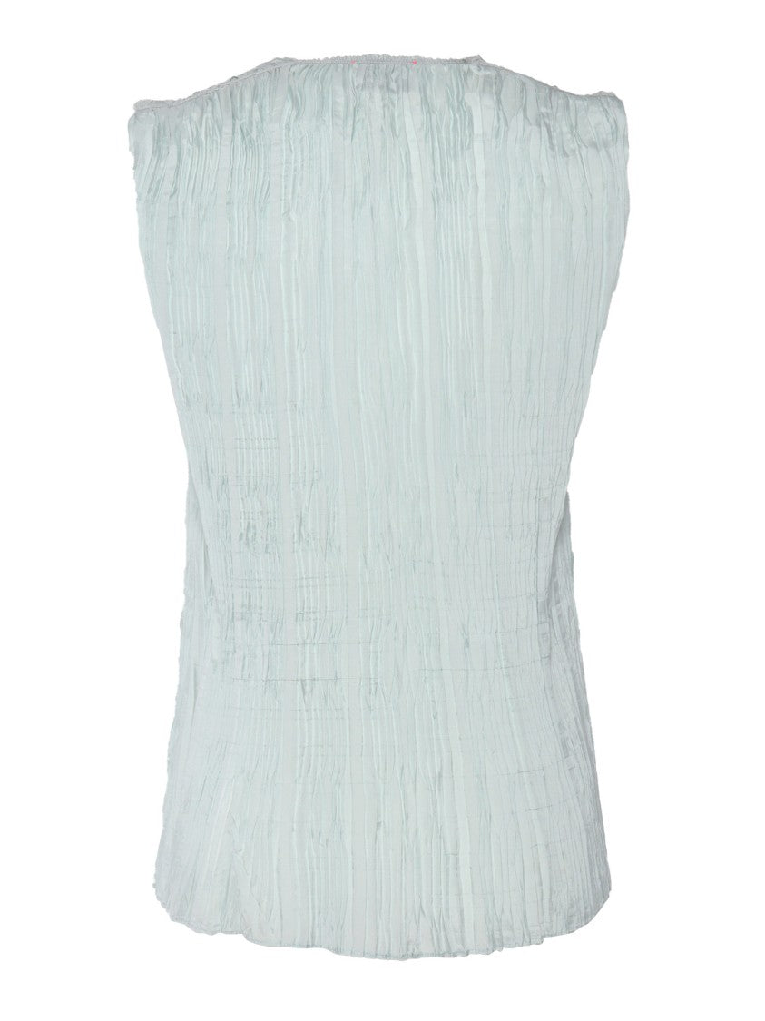 Forte Forte Plissé Ecoviscose Sleeveless Top With Decorative Closure