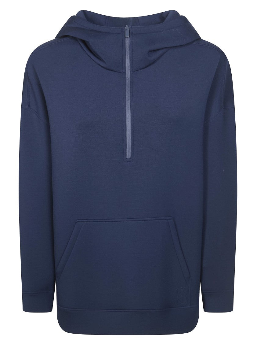 Max Mara Blue Radura Half Zip Scuba Hoodie