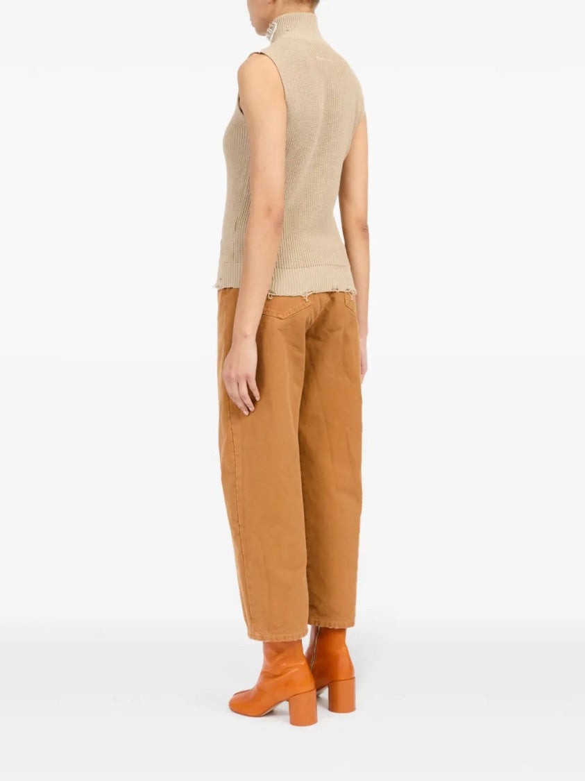 Mm6 By Maison Margiela Zip-Up Knitted Top