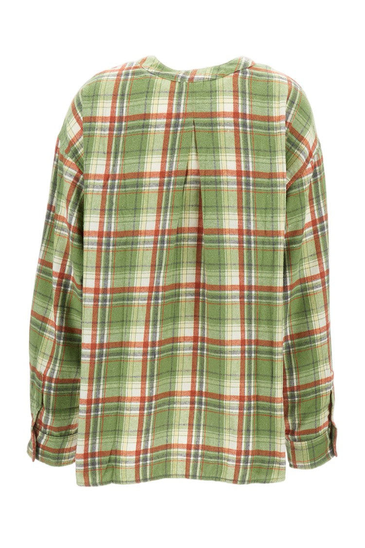 Epl Flared Oversized Shirt With Stand-Up Collar And Button Fastening