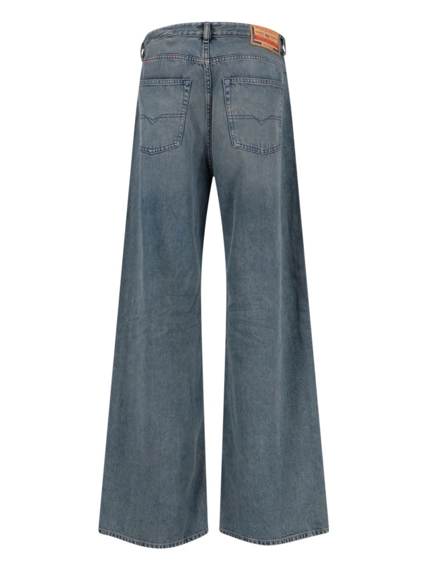 Diesel Wide-Leg Jeans With Vintage-Inspired Wash And Classic Five-Pocket Design