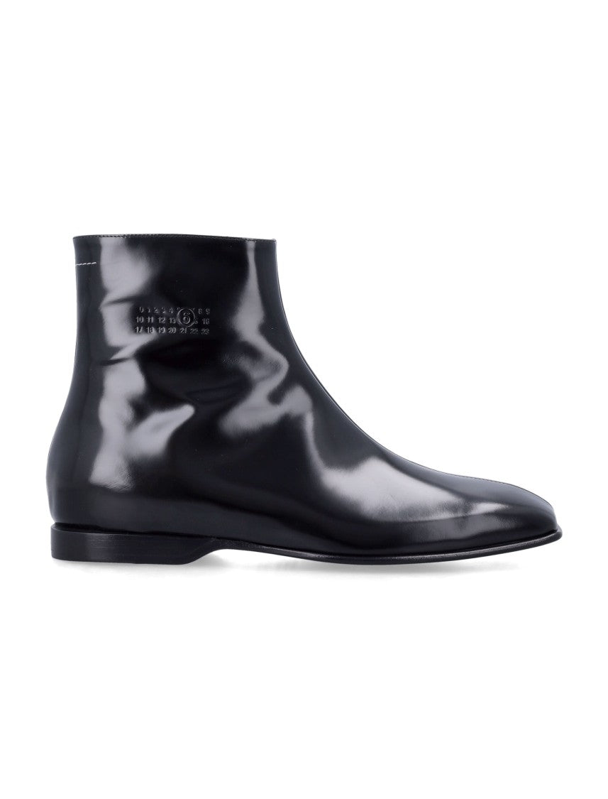 Mm6 By Maison Margiela Bovine Leather Ankle Boots With Square Toe