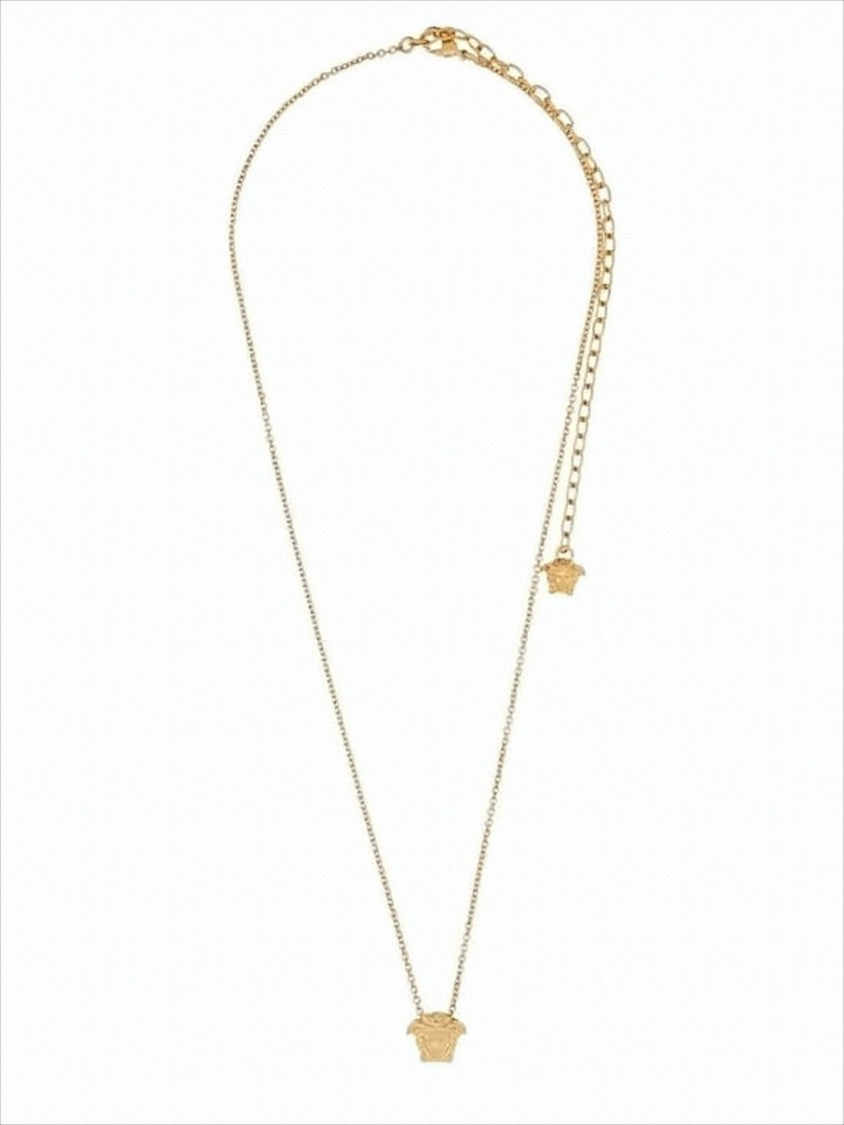 Versace Gold-Tone Necklace With Iconic Emblem Pendant