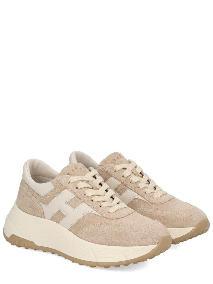 Hogan Neutrals Hi-Fi Suede Layered Sneakers