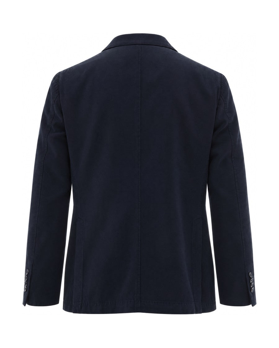 L.B.M. 1911 Blue Single-Breasted Cotton Blazer