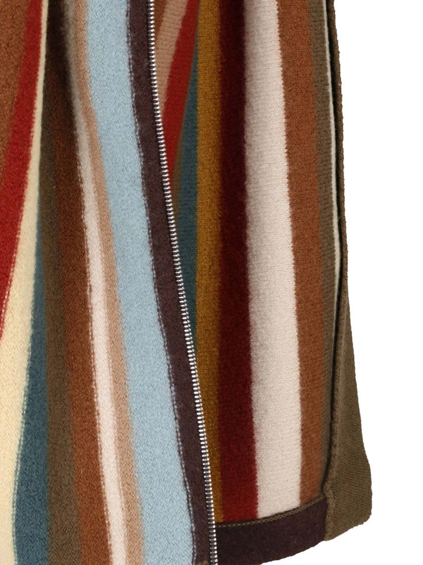 Paul Smith Multicolor Signature Stripe Merino Wool Zip Cardigan
