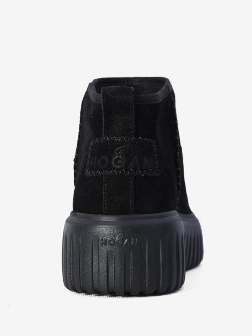 Hogan Ankle-High Minimalist Suede Shoes