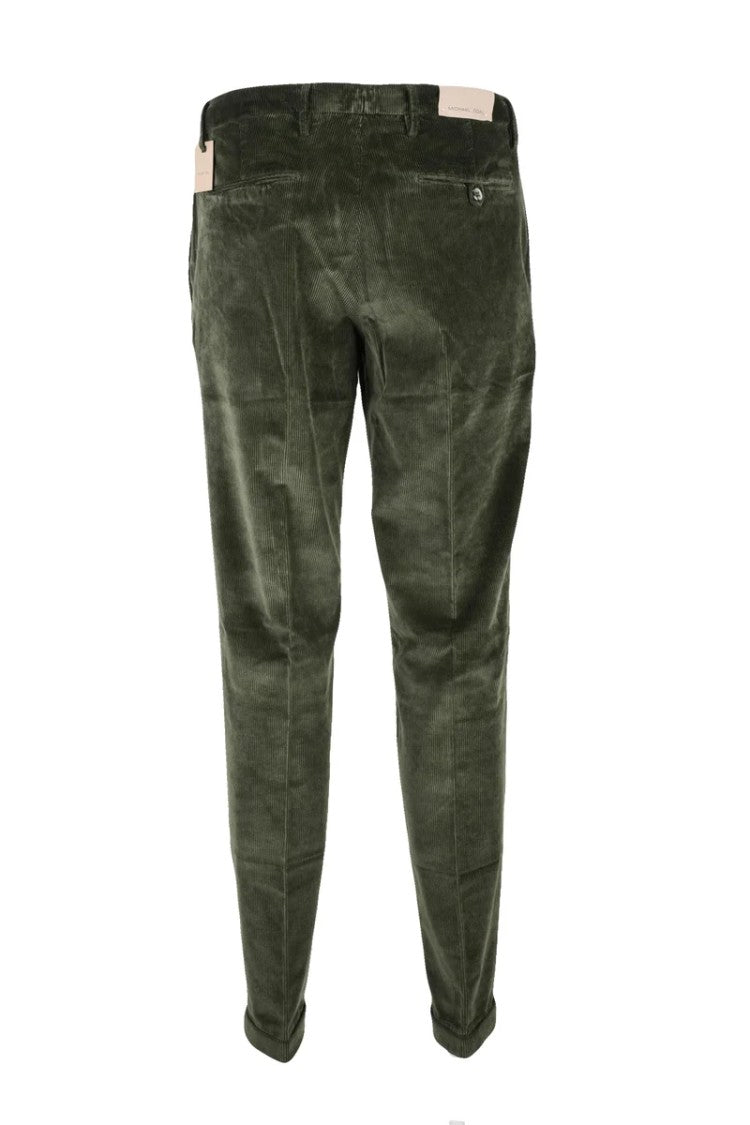 Michael Coal Tailored Military Green Cotton Modal Stretch Trousers