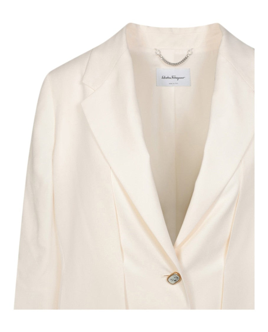 Ferragamo Single Button Silk Blazer