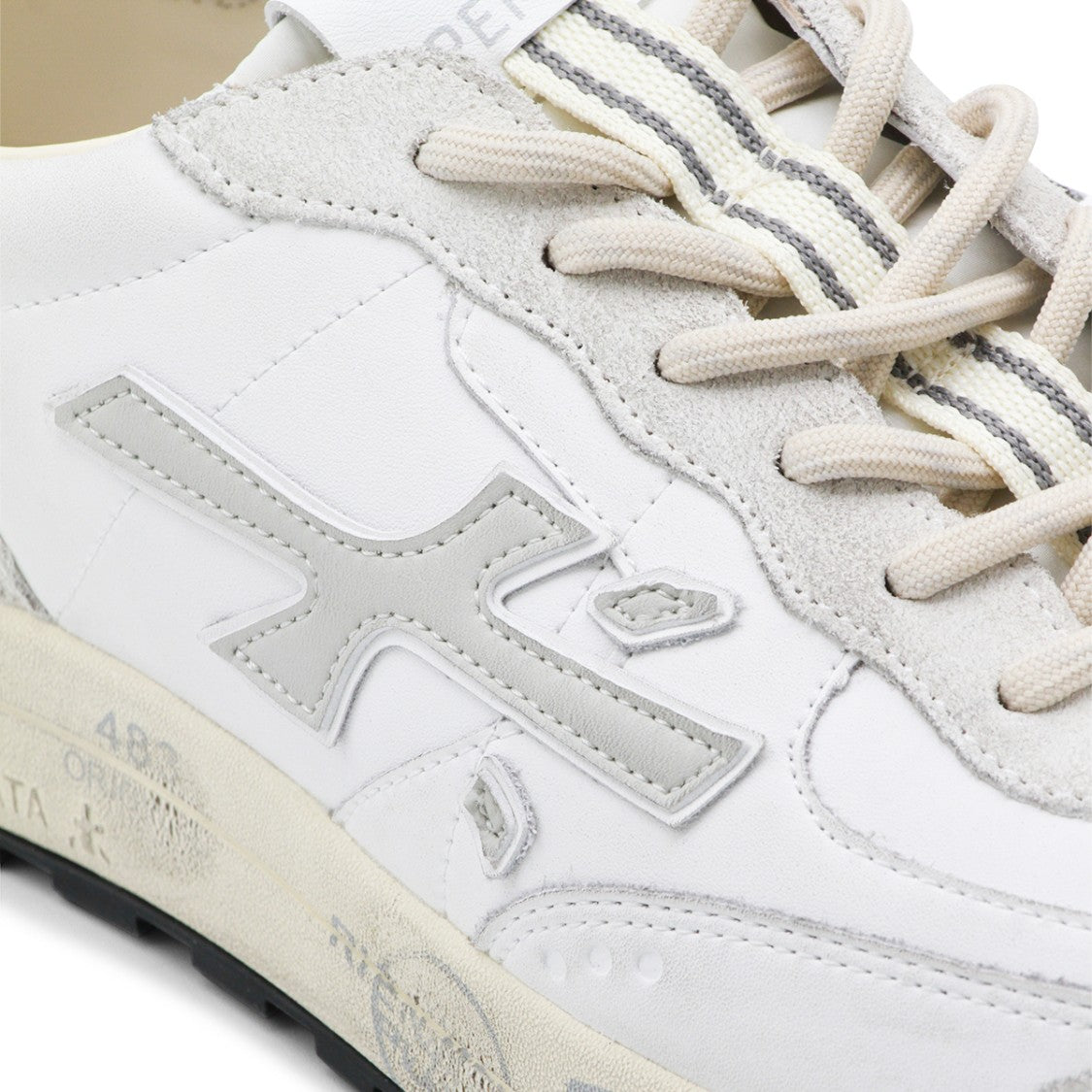 Premiata Premium White Sneakers With Distinctive Logo