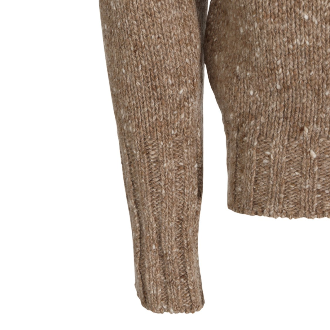 Auralee High Ribbed Collar Zip Textured Knit Sweater
