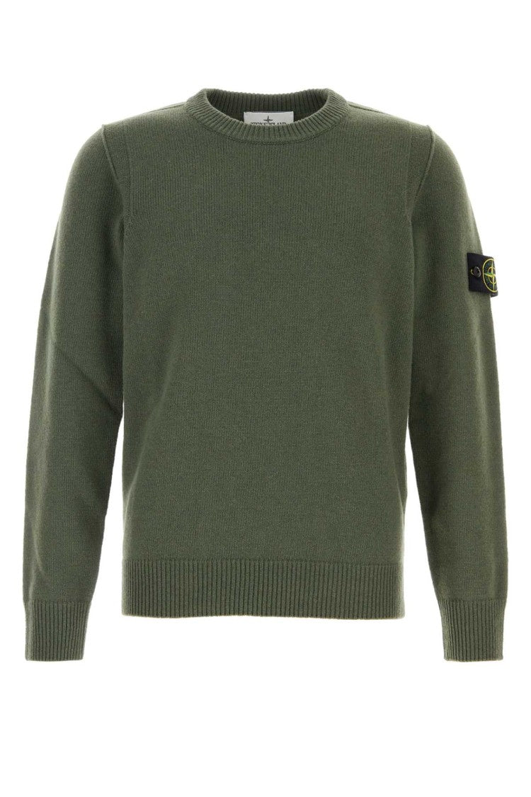 Stone Island Green Wool Blend Sweater