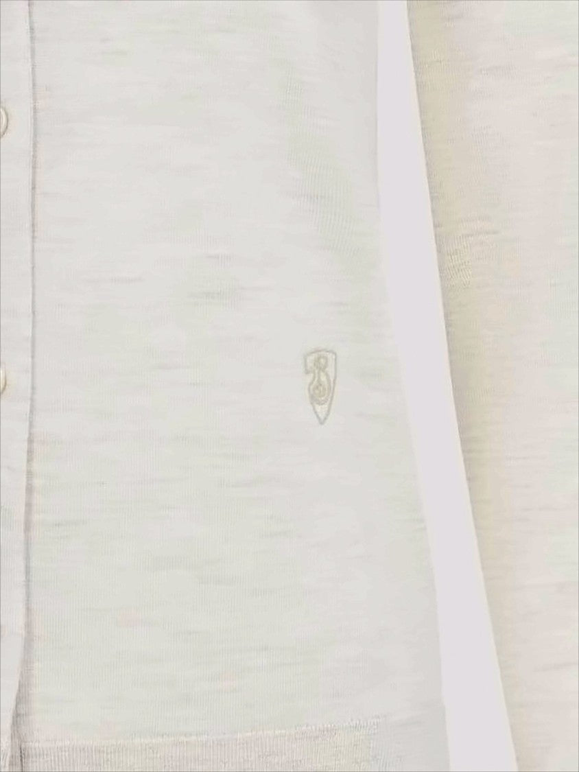 Burberry Heathered Knit Cardigan With Button-Down Front