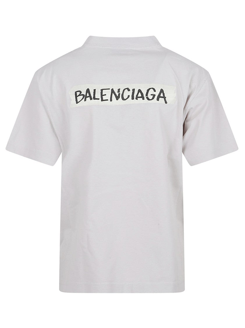 Balenciaga Crew Neck T-Shirt With Handwritten Graphic Detail