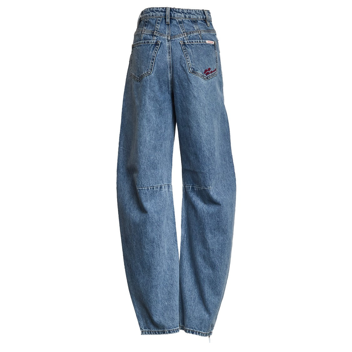 Self-Portrait Blue High-Waisted Barrel Jeans