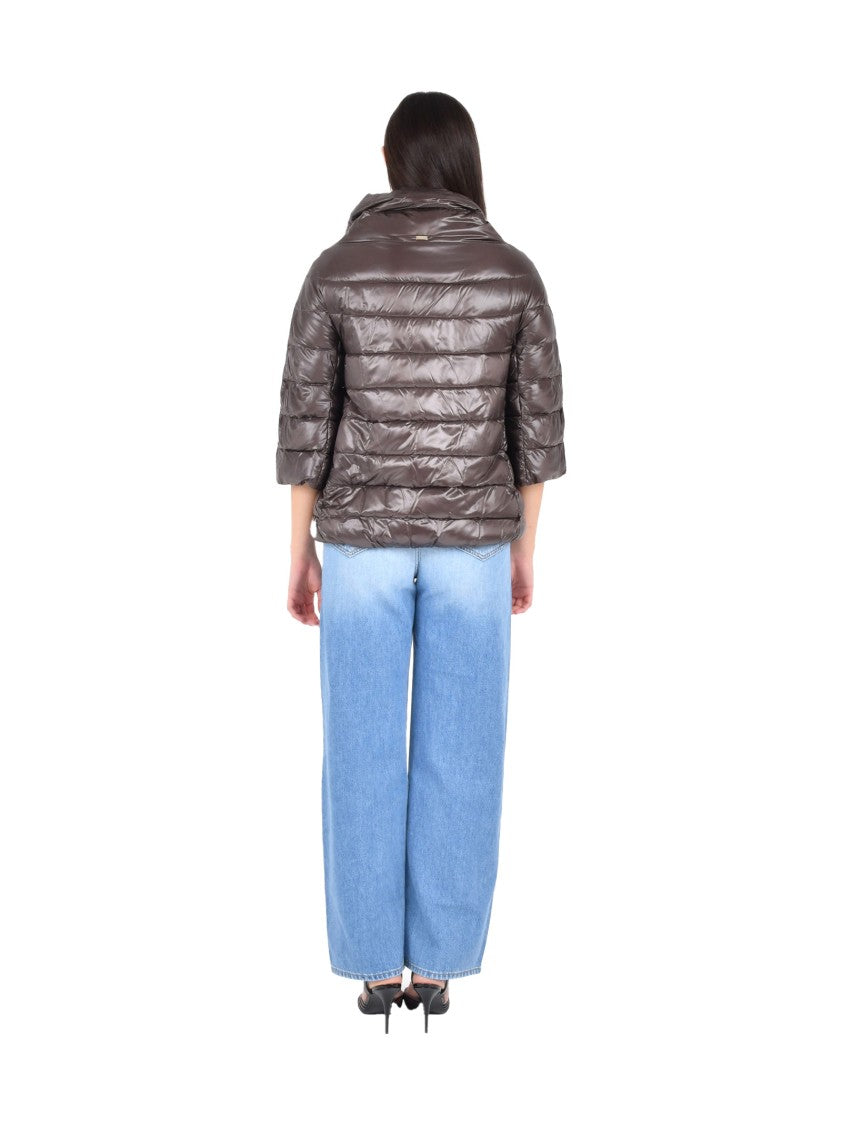 Herno Funnel Neck Down Jacket With Glossy Finish
