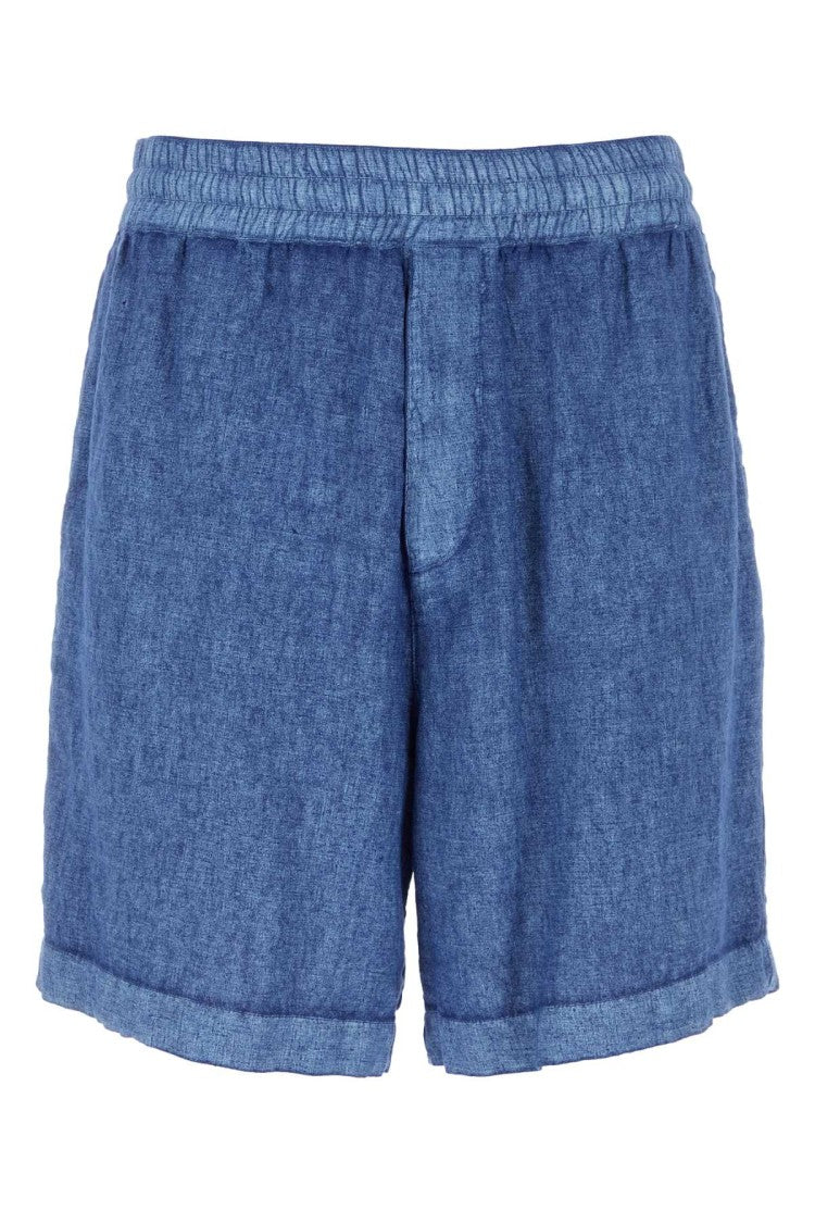 Burberry Blue Linen Bermuda Shorts