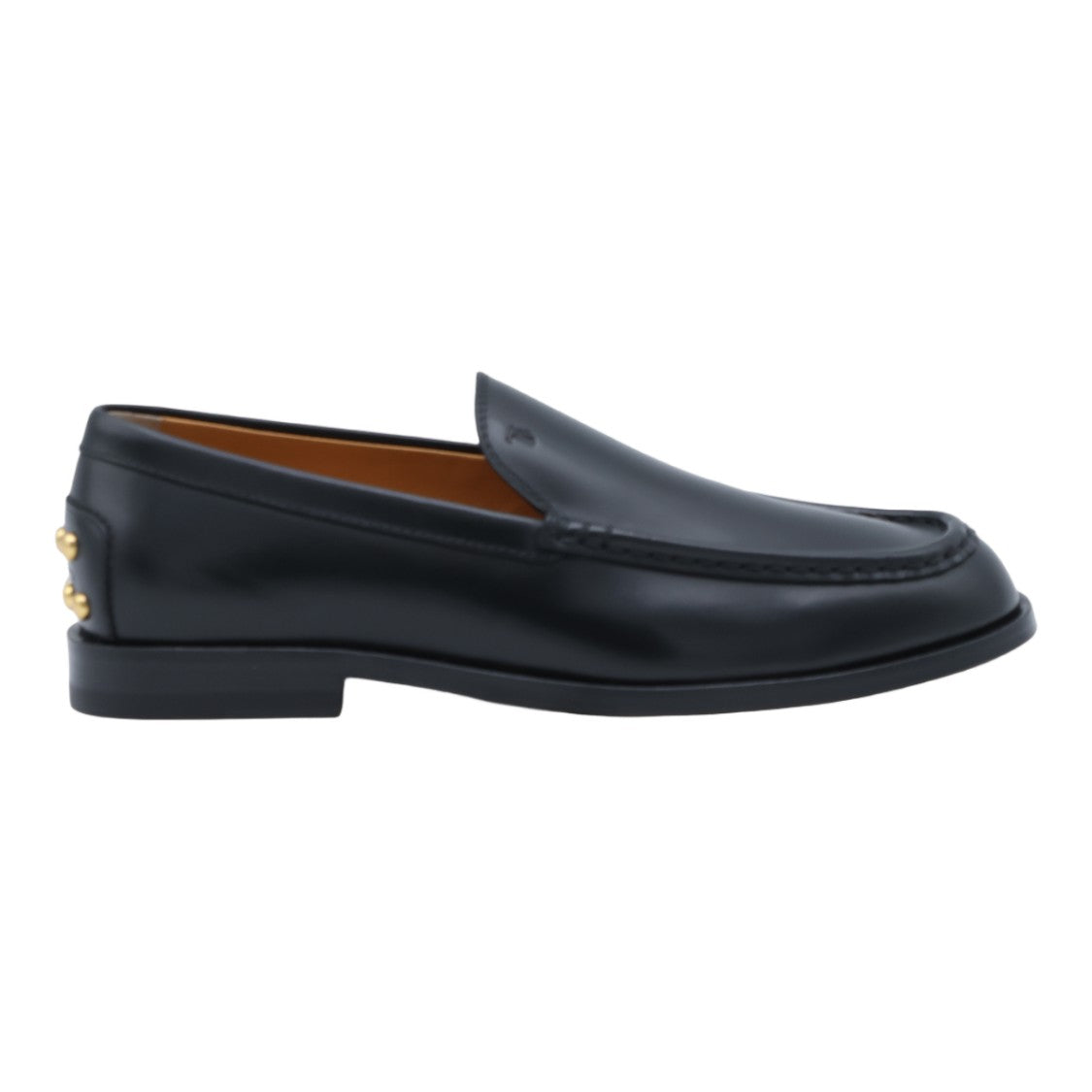 Tod's Sleek Leather Flat Shoes With Gold-Tone Stud Detail
