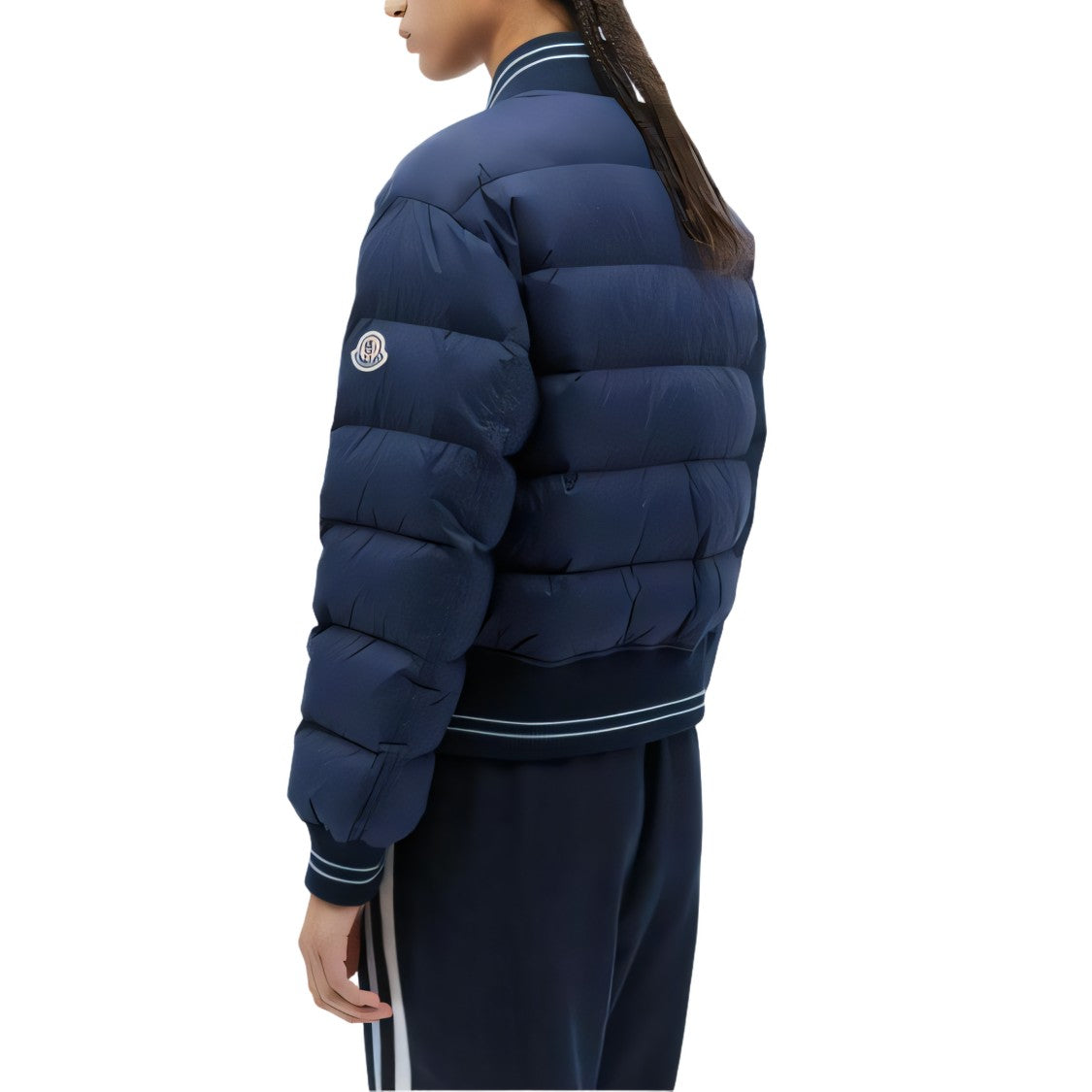 Moncler Quilted Moncler Down Jacket With Contrasting Stripes
