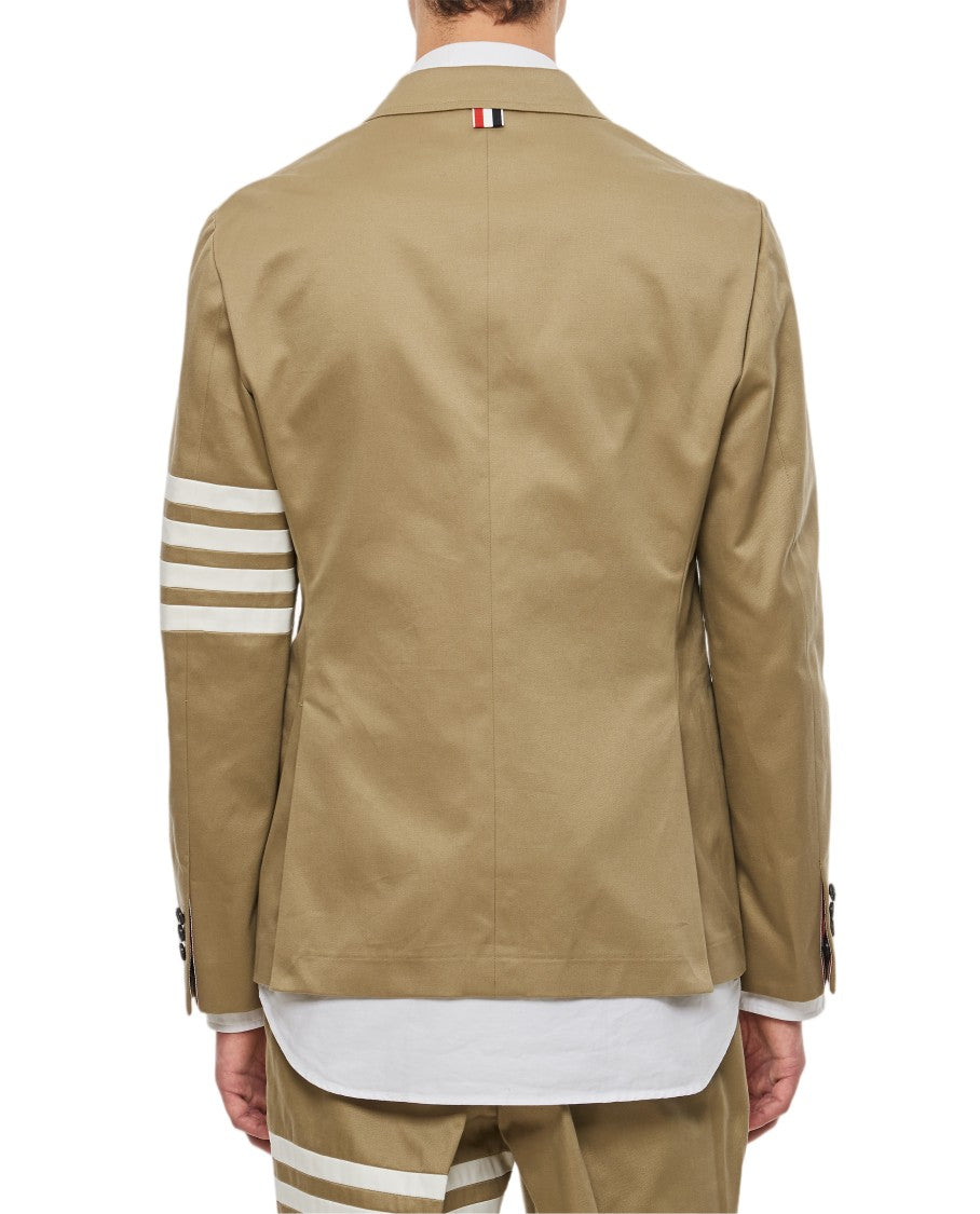 Thom Browne Single-Breasted Cotton Twill Sport Jacket With Iconic Sleeve Stripes