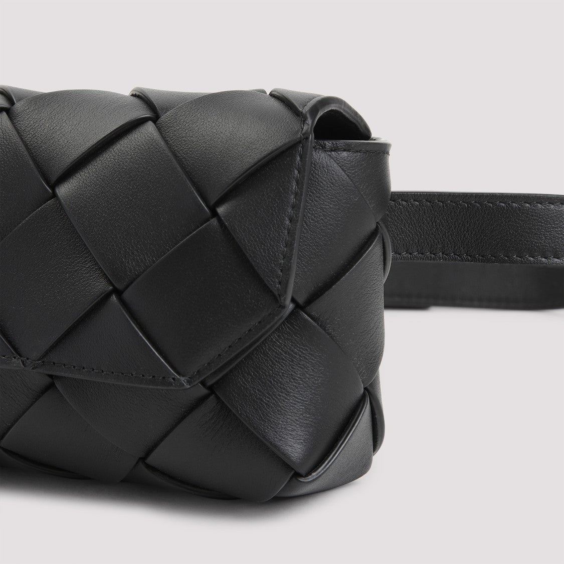 Bottega Veneta Intrecciato Black Leather Belt Bag