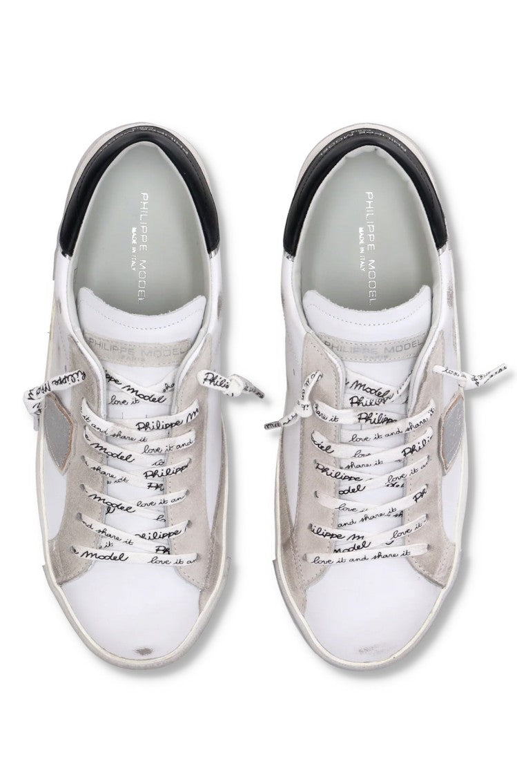 Philippe Model Paris Leather Black Trim Sneakers