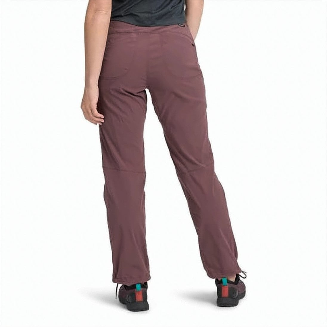 Black Diamond Brown Straight Pants With Mid-Rise Waist And Functional Design