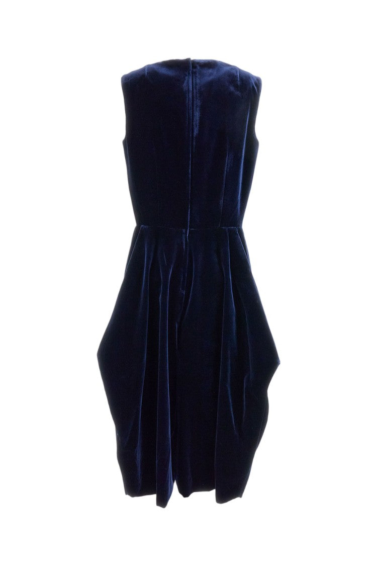Comme Des Garçons Iridescent Blue Asymmetric Jumpsuit With Balloon-Leg Silhouette
