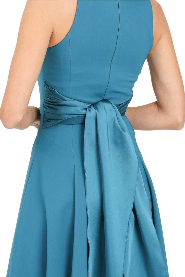 Santas* Green High-Neck Flared Dress