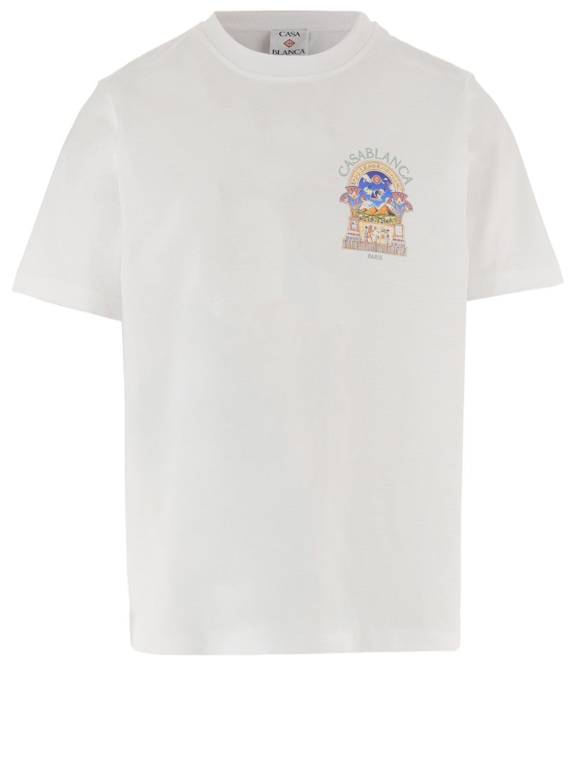 Casablanca White Back Logo Cotton T-Shirt
