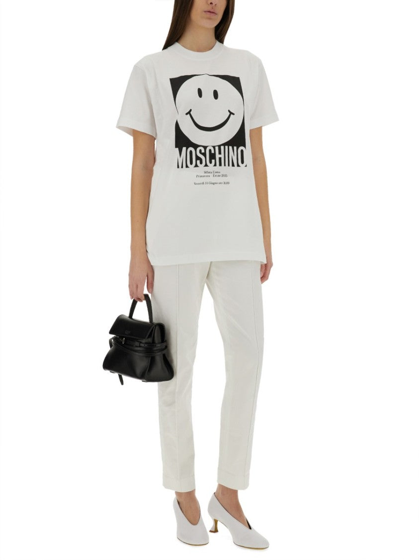 Moschino Graphic Print Cotton T-Shirt With Crew Neckline