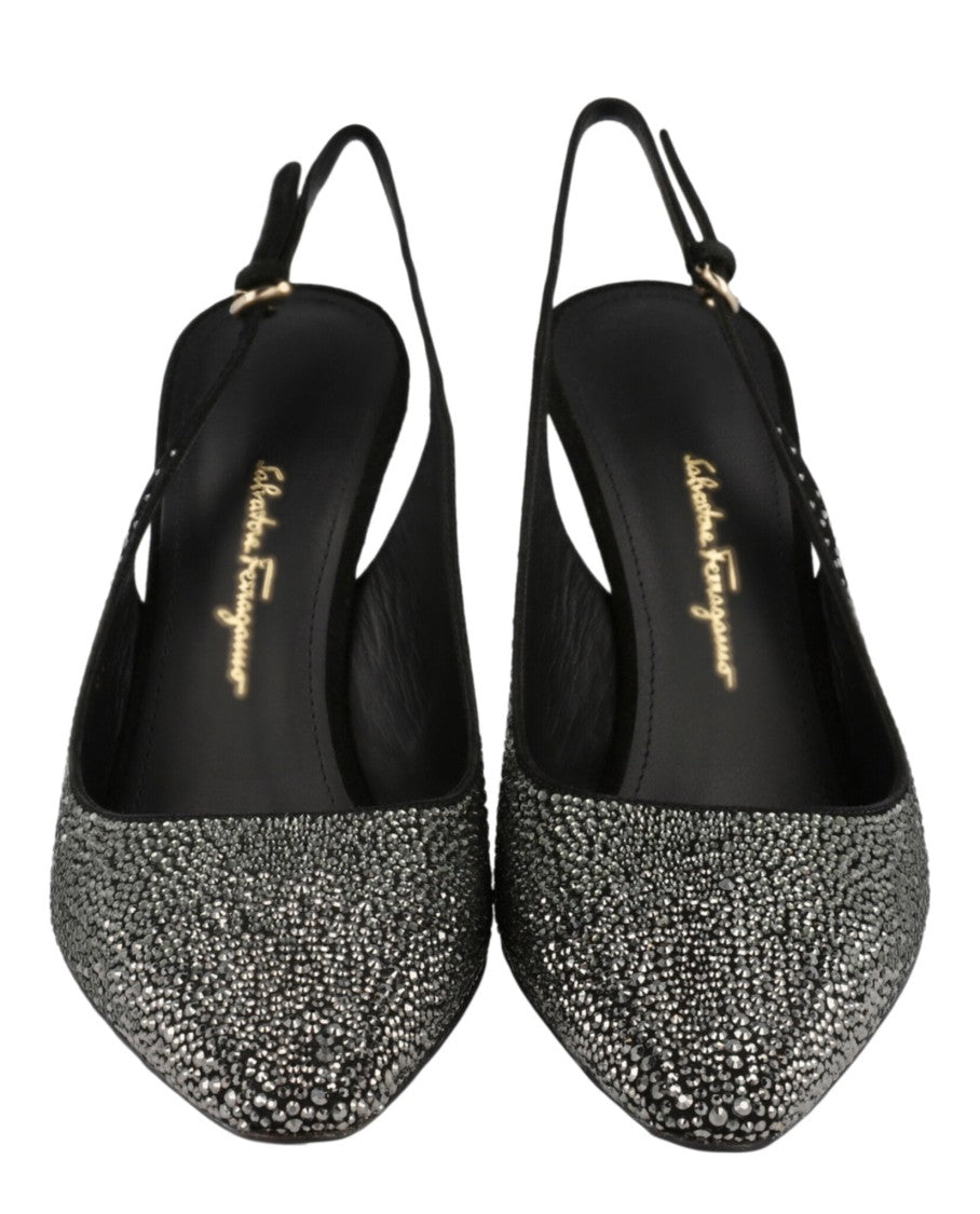 Ferragamo Jessie Crystal-Embellished Slingback Pumps