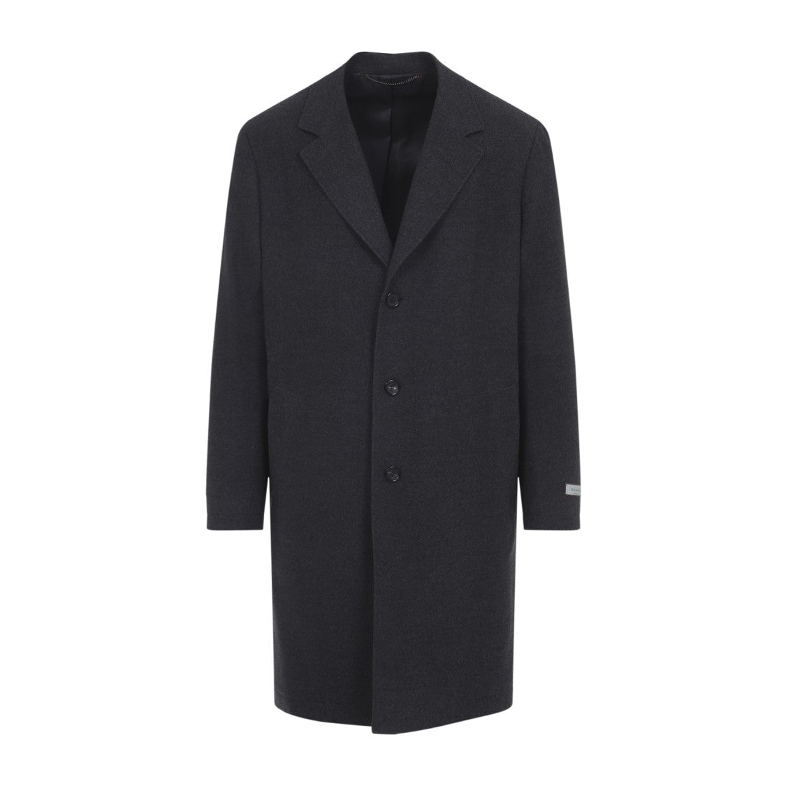 Canali Tailored Wool Coat With Classic Notch Lapel