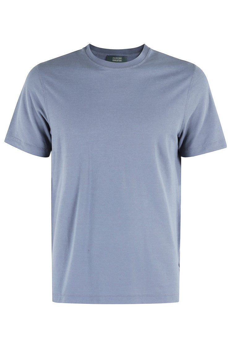 Zanone Classic Round Neck T-Shirt In Avion Blue