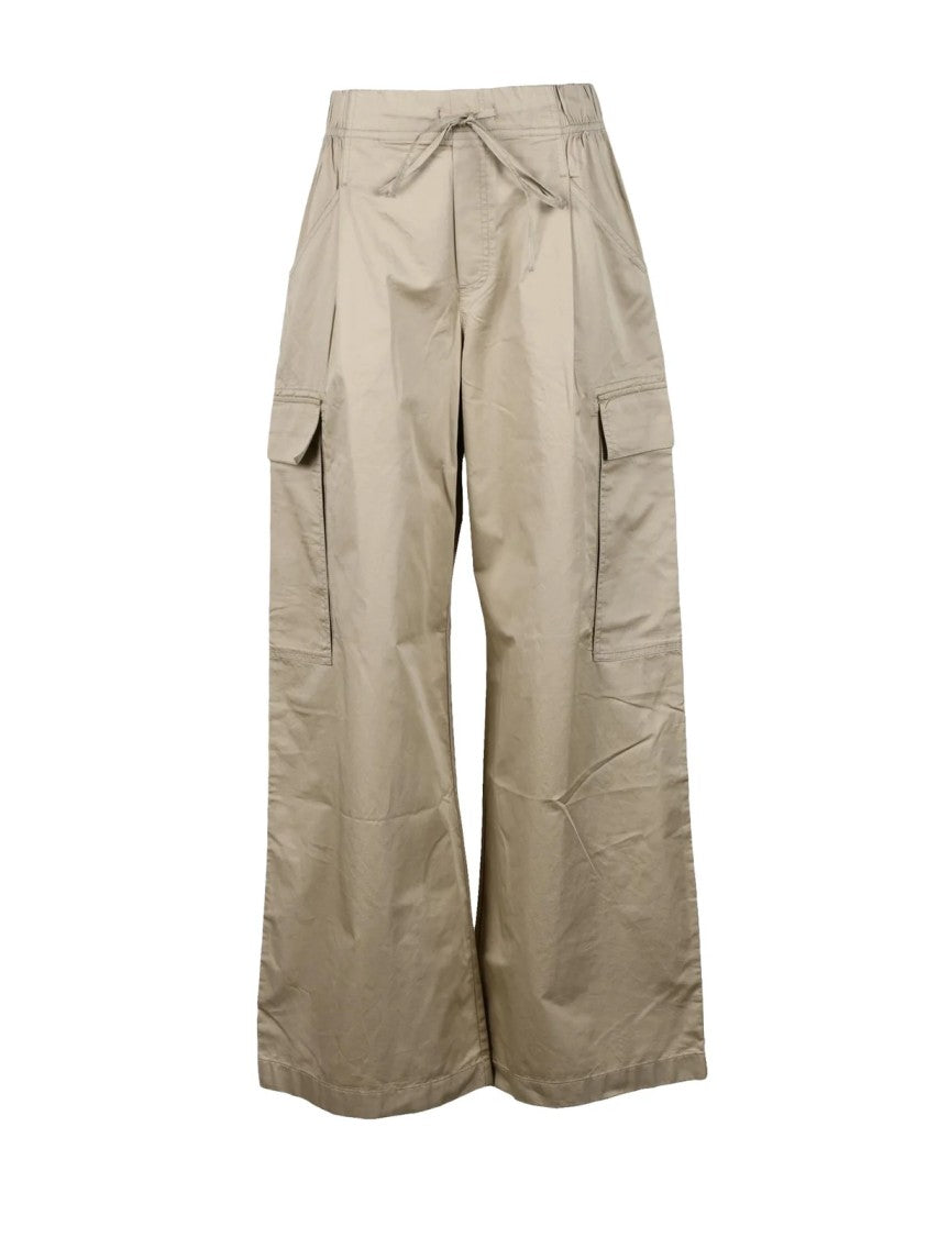 Replay High-Waisted Cargo Pants With Palazzo Leg And Functional Pockets