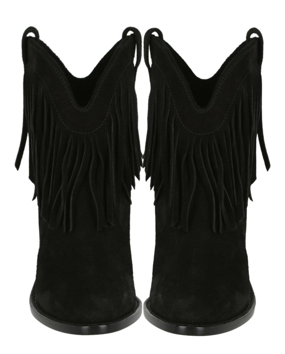 Saint Laurent Western Fringed Ankle Boots